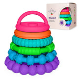 Stacking Silicone Stacking Toy – Premium Stacking Toys for Teething – Interactive and Fun Baby Stacking Toys Made of Soft Silicone – Teeth Soothing 6-12 Month Toys Developmental Multicolor